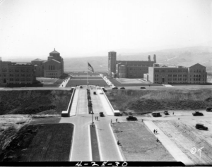 Campus as viewed from the Goodyear Blimp. Photo taken by Thelner Hoover.