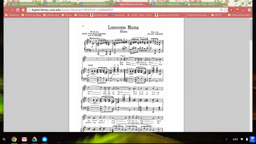 PDFs of the original sheet music allow the user to read the lyrics and, if able, to play the songs themselves.