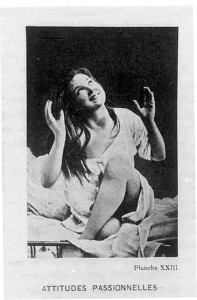 Photograph of a woman in a hysterical pose