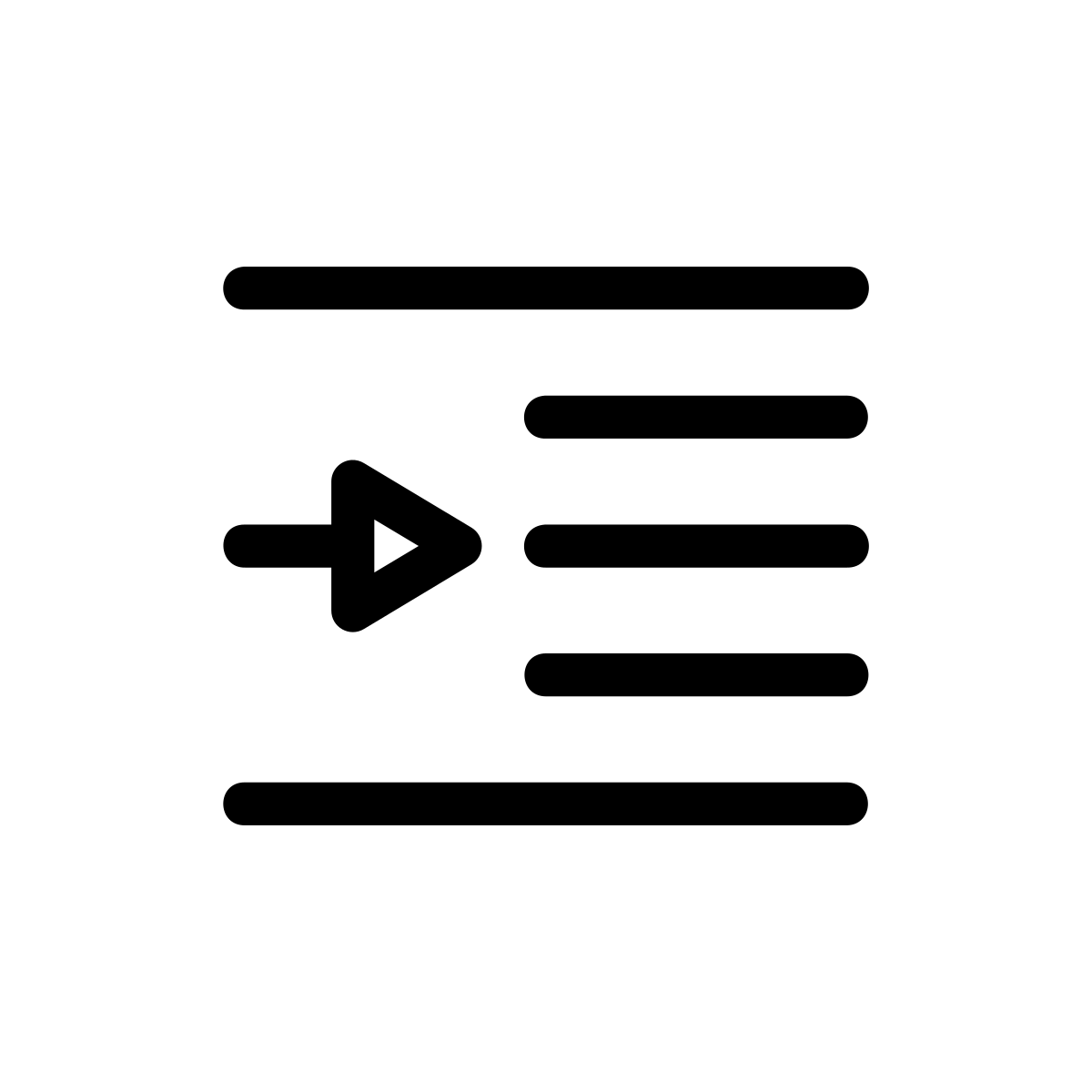 Icon depicts stylized lines of text with an arrow pointing inward to represent a margin.